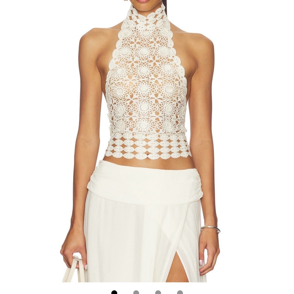 Bec & Bridge Cream Lace Halter Top. Jan 2026, worn once, perfect condition.